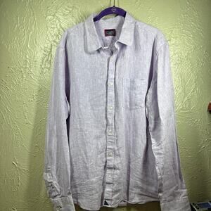 UNTUCKit‎ Shirt Mens Purple Long Sleeve Button Up Slim Fit Casual Linen Size XL